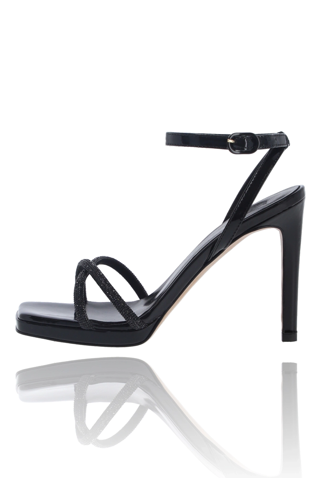 Blackdoe - Pelle naturale - Sandali in vernice con cinturini lucidi