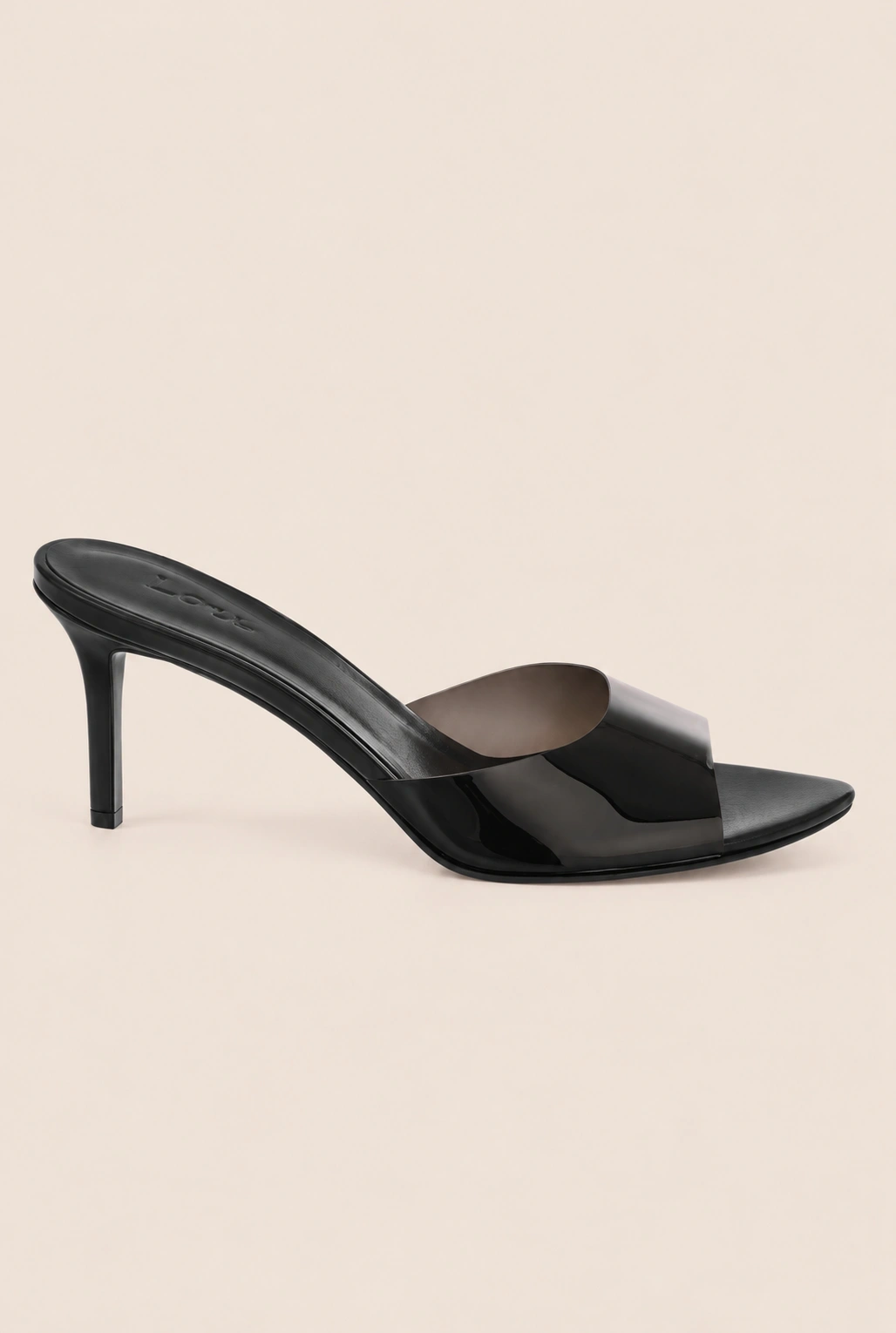 Femi - Stiletto nero con cinturino trasparente
